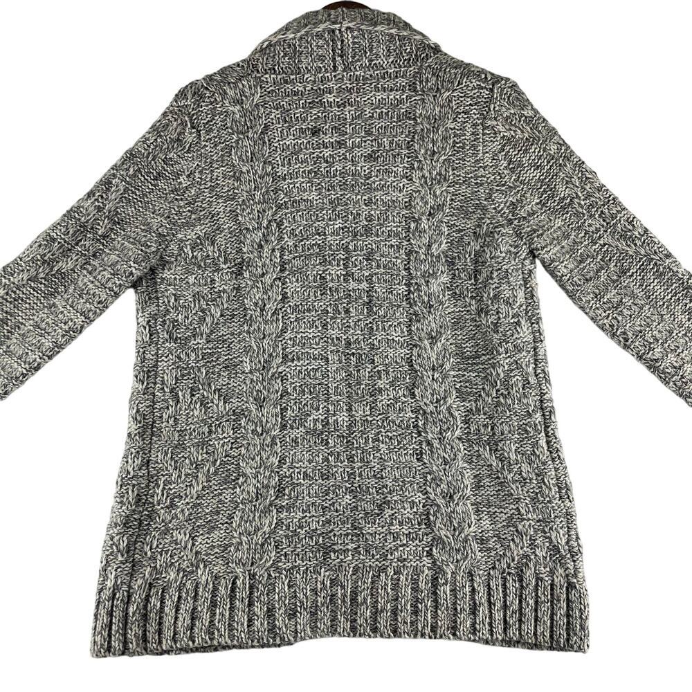 Lineamaglia Women's Wool-Blend Gray Sweater Large Open Cardigan Made in Italy - Picture 2 of 8